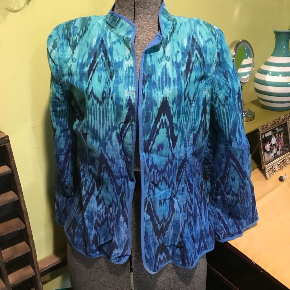 Blue and green jacket, reversible
